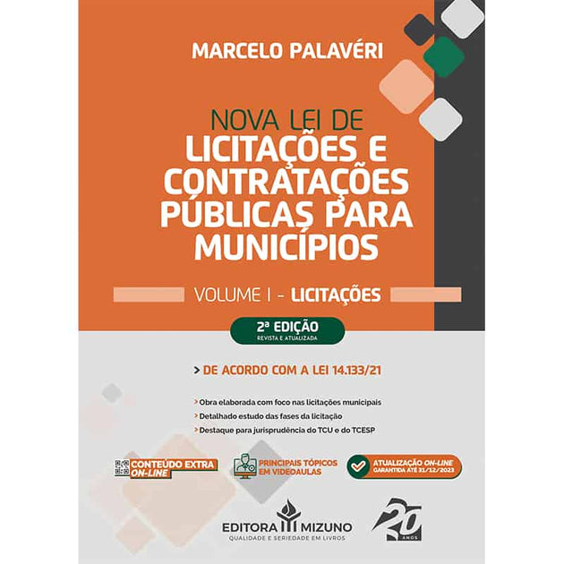 Nova Lei de Licitações e Contratações Públicas para Municípios Vol. 1 - 2ª edição - editoramizuno