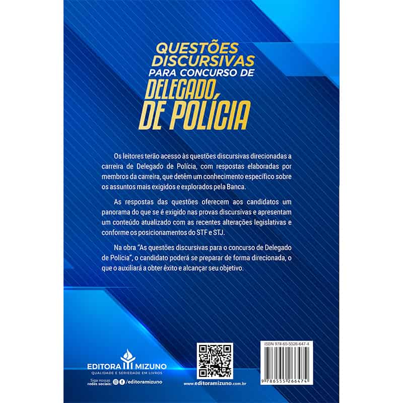 Questões Discursivas para Concurso de Delegado de Polícia - editoramizuno