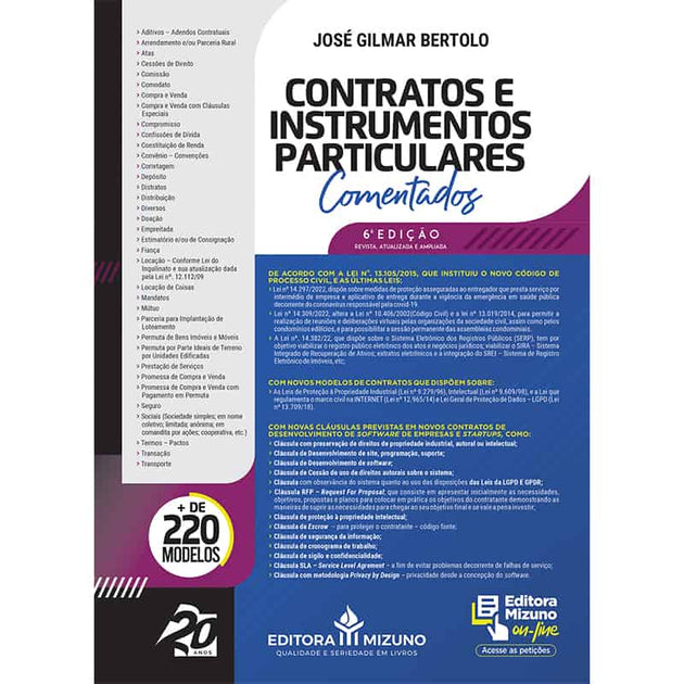 Contratos e Instrumentos Particulares Comentados 6ª Edição - editoramizuno